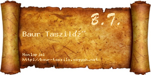Baur Tasziló névjegykártya
